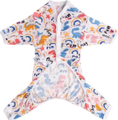 Show full view: CuteBone Dino Big Dog Pajamas, Pink & White, Medium slide 4 of 11