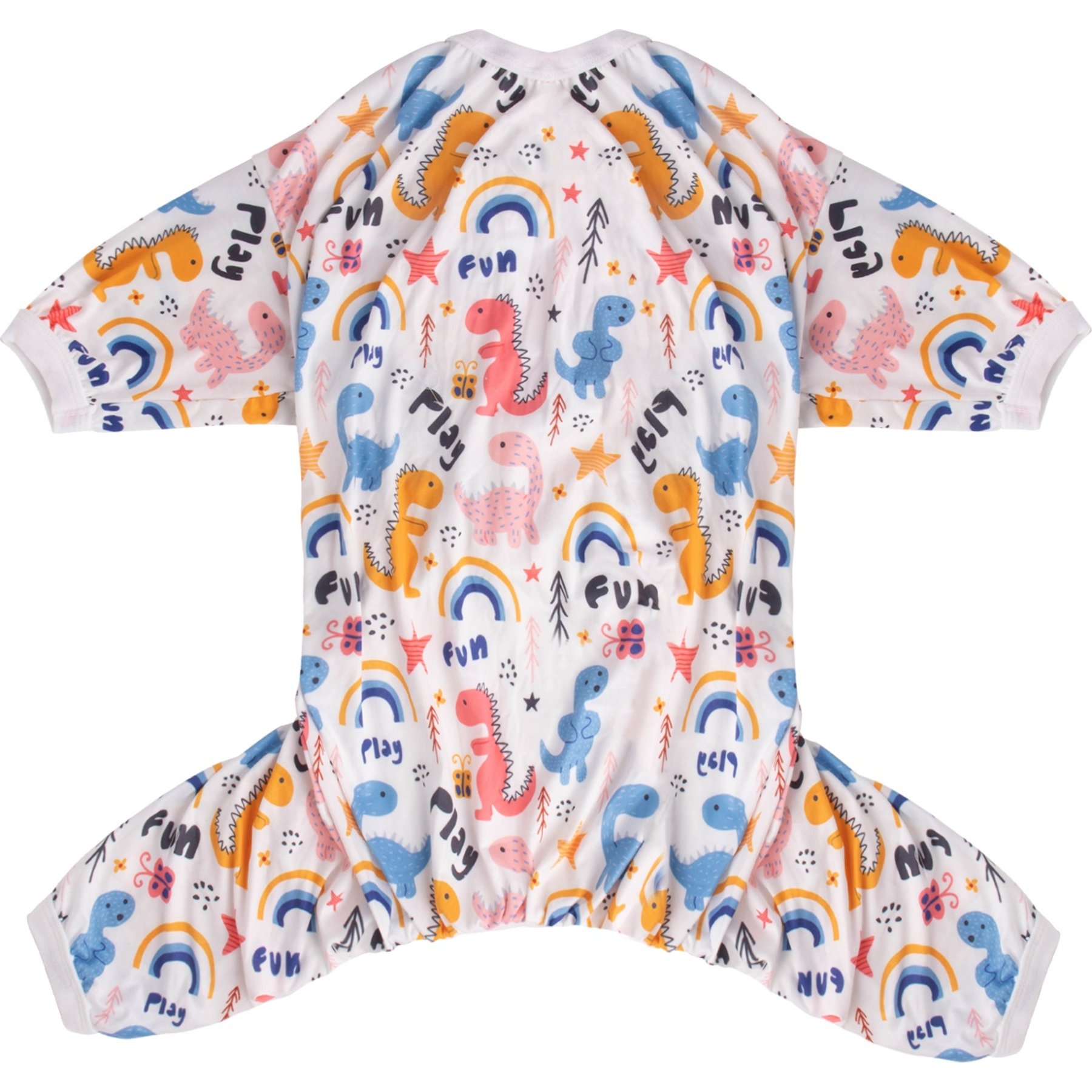 CuteBone Dino Big Dog Pajamas, Pink & White, X-Large