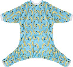 CuteBone Bananas Big Dog Pajamas, Blue & Yellow, Large
