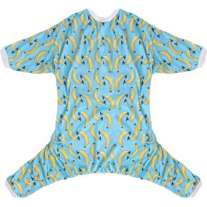 CuteBone Bananas Big Dog Pajamas, Blue & Yellow, X-Large