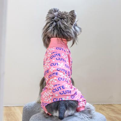 Show full view: CuteBone Turtleneck Dog Pajamas, Pink, Medium slide 5 of 12