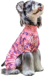 CuteBone Turtleneck Dog Pajamas, Pink, Large