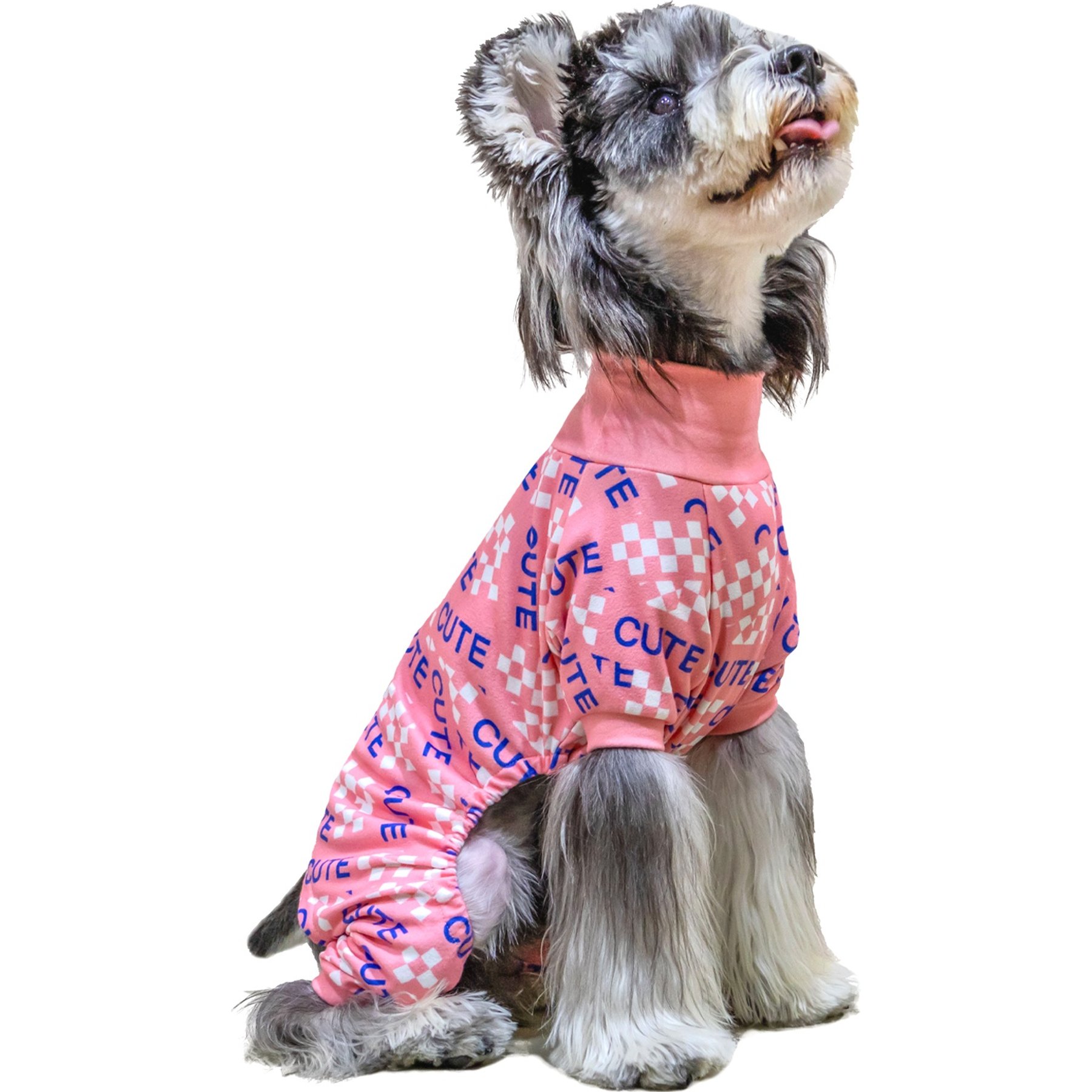 CuteBone Turtleneck Dog Pajamas, Pink, Large