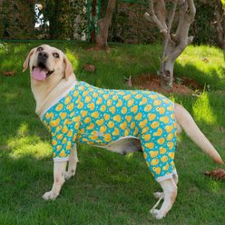 CuteBone Duck Big Dog Pajamas, Blue-Green & Yellow, X-Large slide 2 of 9