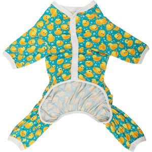 CuteBone Duck Big Dog Pajamas, Blue-Green & Yellow, X-Large