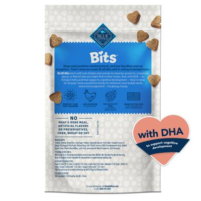 Show full view: Blue Buffalo Blue Bits Tasty Chicken Recipe Soft-Moist Training Dog Treats, 4-oz bag slide 3 of 11