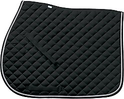 Ovation Coolmax Saddle Pad with Piping, Black/Silver