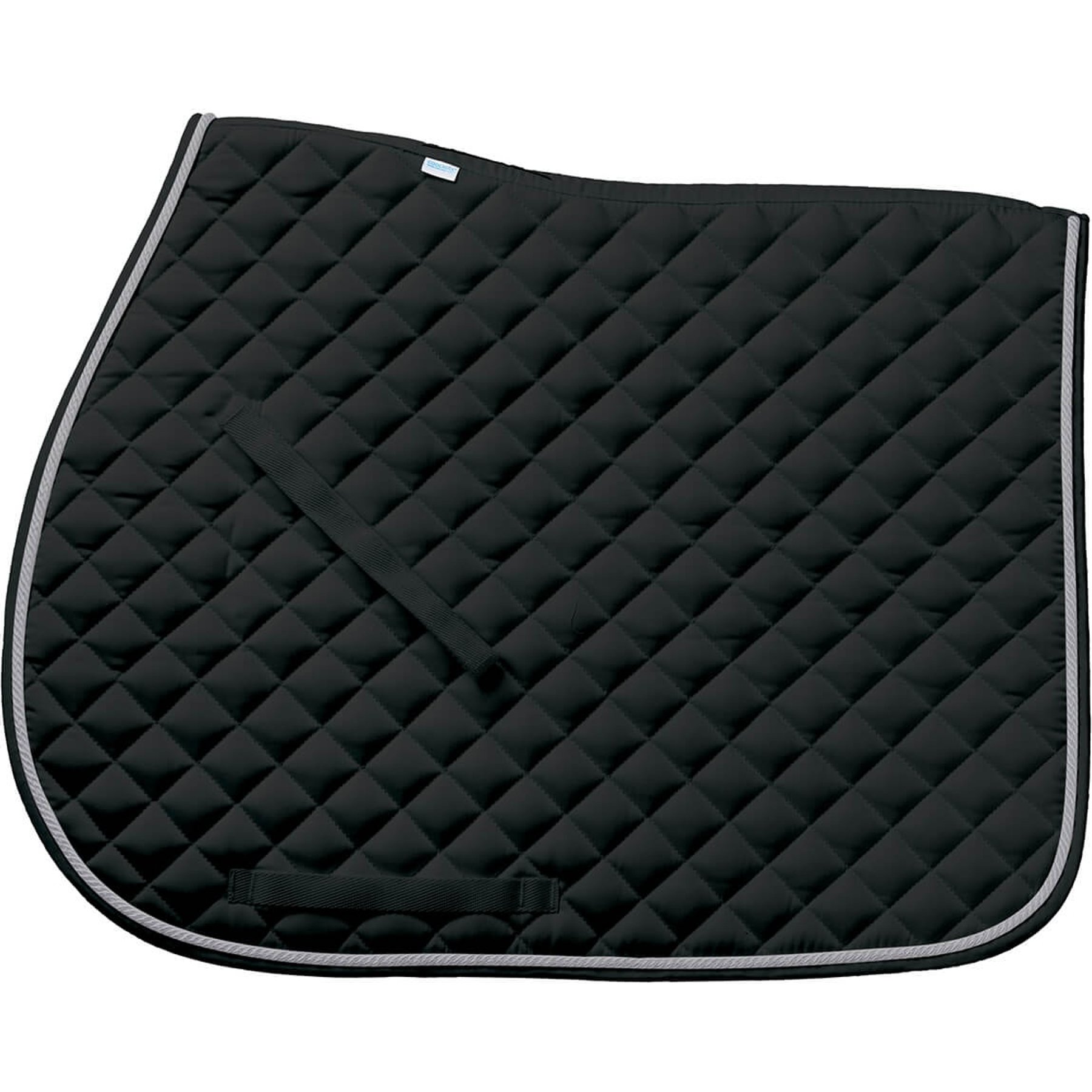 Ovation Coolmax Saddle Pad with Piping, Black/Silver