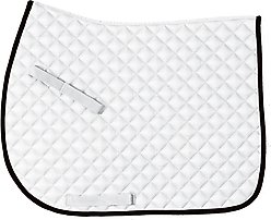 Centaur Imperial Quilted Saddle Pad, White/Black