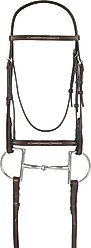 Camelot Fancy Raised Horse Bridle, Brown, Pony