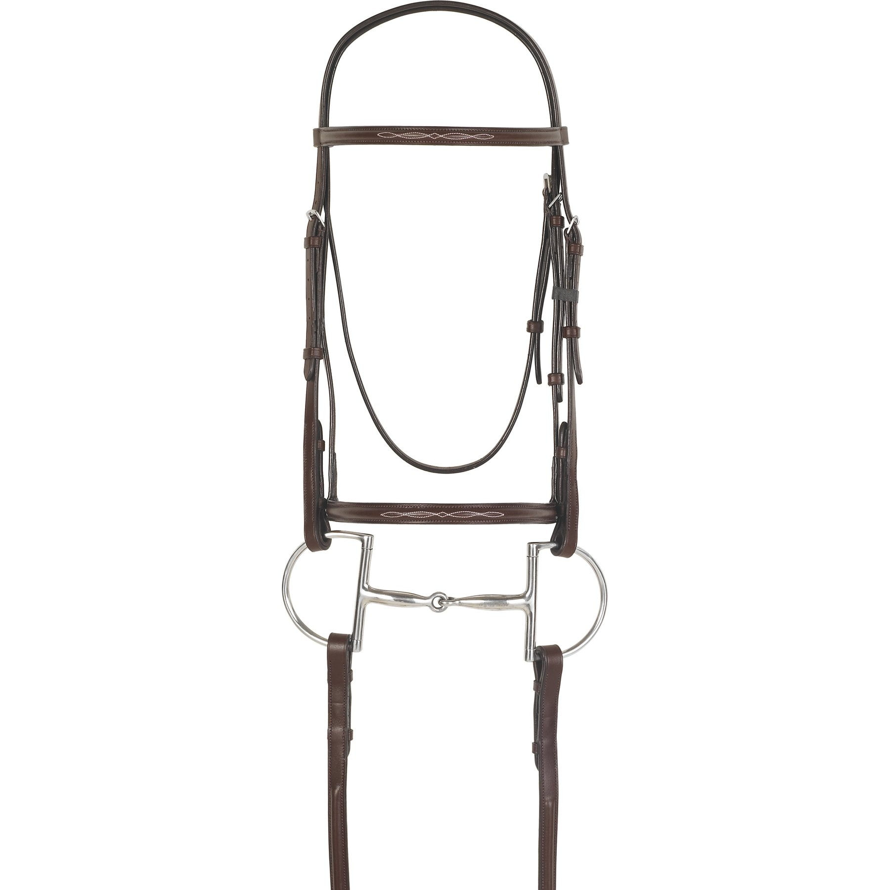 Camelot Fancy Raised Horse Bridle, Brown, Pony