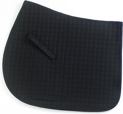 Centaur Imperial Quilted Dressage Saddle Pad, Black/Black Trim
