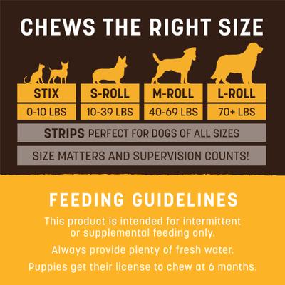 Show full view: Earth Animal No-Hide Strips Thin Natural Rawhide Alternative Peanut Butter Vegetarian Recipe Dog Chew Treat, 10 count slide 6 of 13