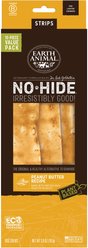Earth Animal No-Hide Strips Thin Natural Rawhide Alternative Peanut Butter Vegetarian Recipe Dog Chew Treat, 10 count