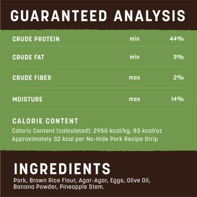 Show full view: Earth Animal No-Hide Strips Thin Natural Rawhide Alternative Pork Recipe Dog Chew Treat, 10 count slide 8 of 12