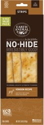 Earth Animal No-Hide Strips Thin Natural Rawhide Alternative Venison Recipe Dog Chew Treat, 10 count