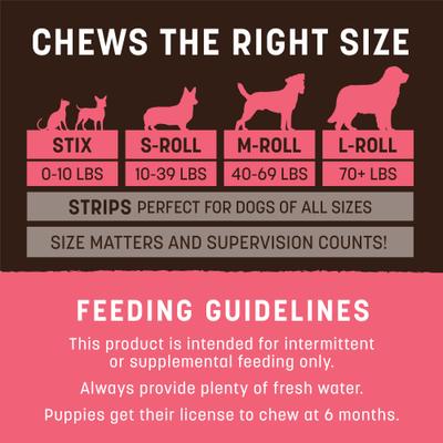 Show full view: Earth Animal No-Hide Strips Thin Natural Rawhide Alternative Salmon Recipe Chew Dog Treat, 10 count slide 6 of 12