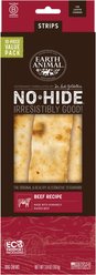 Earth Animal No-Hide Strips Thin Natural Rawhide Alternative Beef Recipe Dog Treat, 10 count