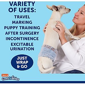 Hartz Comfitables Stretchy Waistband Disposable Male Dog Wraps, Small, 40 count
