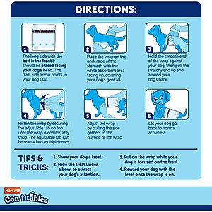 Hartz Comfitables Stretchy Waistband Disposable Male Dog Wraps, Small, 40 count