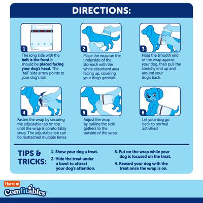 Show full view: Hartz Comfitables Stretchy Waistband Disposable Male Dog Wraps, Large, 24 count slide 6 of 12