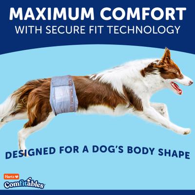 Show full view: Hartz Comfitables Stretchy Waistband Disposable Male Dog Wraps, Large, 24 count slide 3 of 12