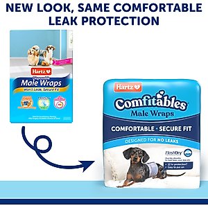 Hartz Comfitables Stretchy Waistband Disposable Male Dog Wraps, Small, 40 count