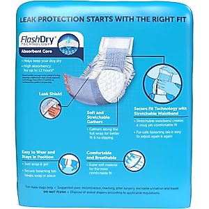 Hartz Comfitables Stretchy Waistband Disposable Male Dog Wraps, Small, 40 count