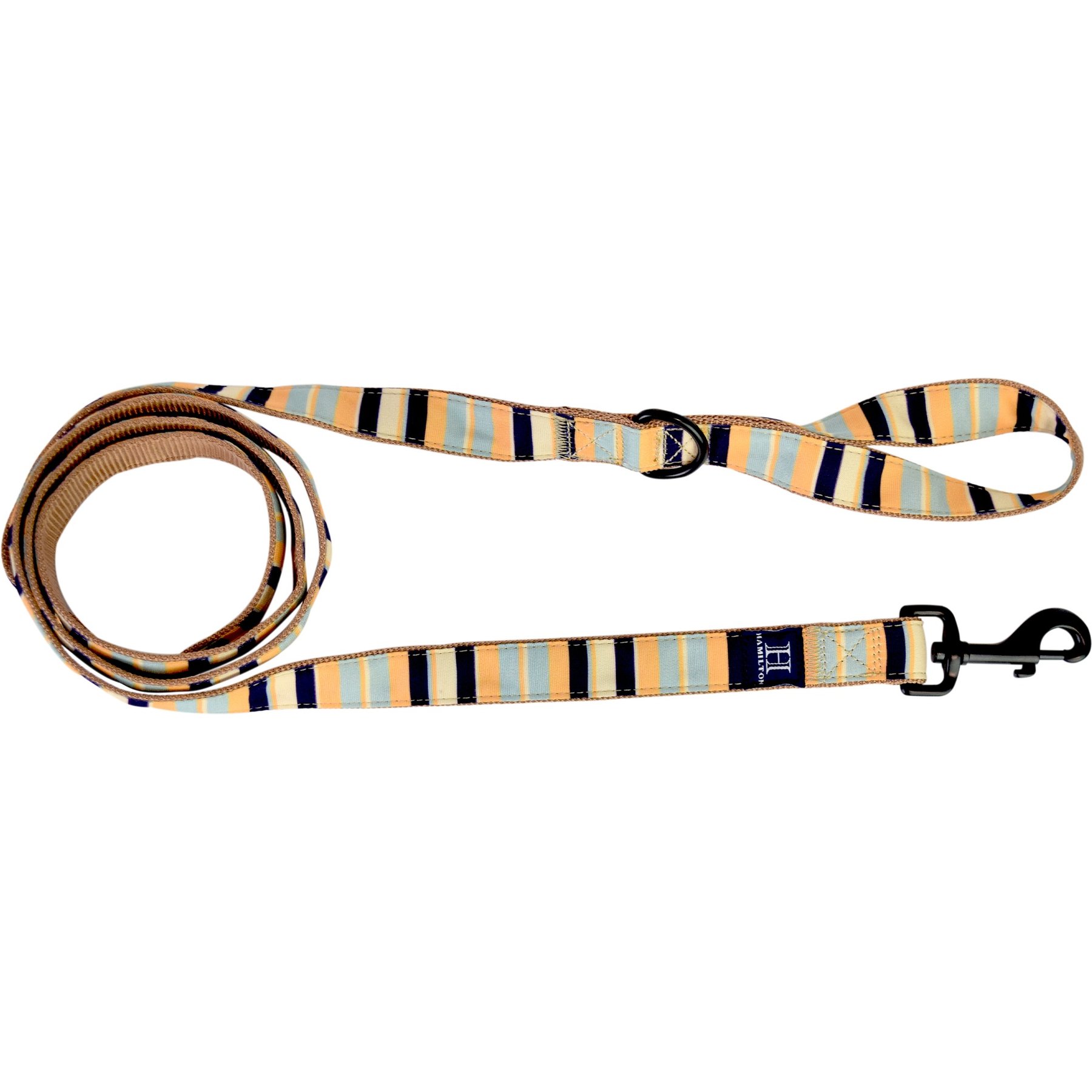 Hamilton A Day Together Ribbon Overlay Nylon Standard Dog Leash, Brown Stripes, Small/Medium: 6-ft long, 5/8-in wide