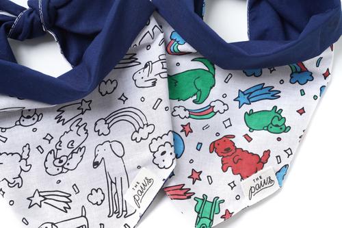 Show full view: The Paws Coloring Dog Bandana, White, Small slide 4 of 6
