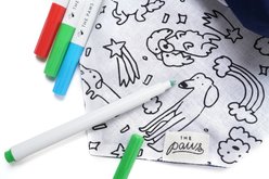 The Paws Coloring Dog Bandana, White, Small