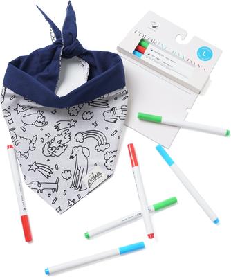 Show full view: The Paws Coloring Dog Bandana, White, Small slide 3 of 6