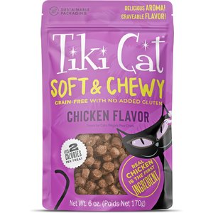 Tiki Cat Soft & Chewy Chicken Flavor Grain-Free Cat Treats, 6-oz bag