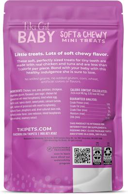 Show full view: Tiki Cat Baby Soft & Chewy Chicken Flavor Grain-Free Cat Treats, 2-oz bag slide 3 of 11