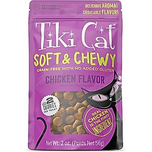Tiki Cat Soft & Chewy Chicken Flavor Grain-Free Cat Treats, 2-oz bag