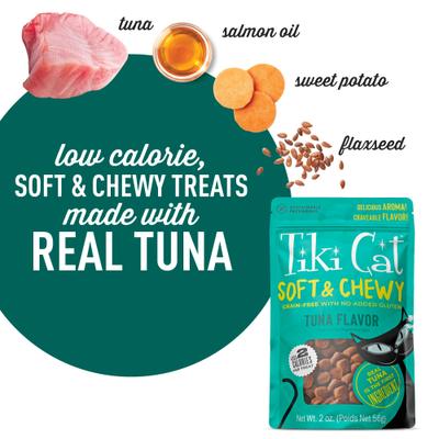 Show full view: Tiki Cat Soft & Chewy Tuna Flavor Grain-Free Cat Treats, 2-oz pouch slide 5 of 11