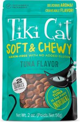 Tiki Cat Soft & Chewy Tuna Flavor Grain-Free Cat Treats, 2-oz pouch