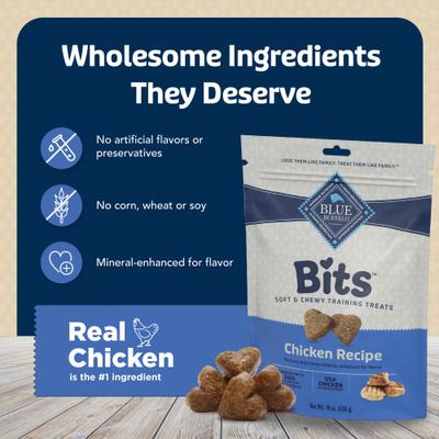 Blue Buffalo Blue Bits Tasty Chicken Recipe Soft-Moist Training Dog Treats