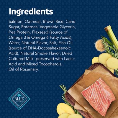 Show full view: Blue Buffalo Blue Bits Savory Salmon Recipe Chicken Free Soft-Moist Training Dog Treats, 4-oz bag slide 6 of 12