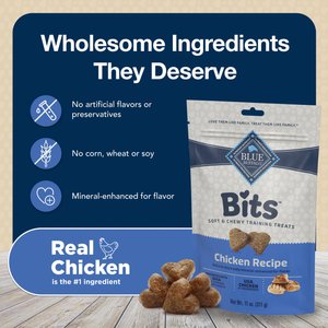 Blue Buffalo Blue Bits Tasty Chicken Recipe Soft-Moist Training Dog Treats, 4-oz bag