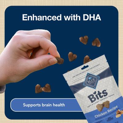 Show full view: Blue Buffalo Blue Bits Tasty Chicken Recipe Soft-Moist Training Dog Treats, 4-oz bag slide 7 of 11