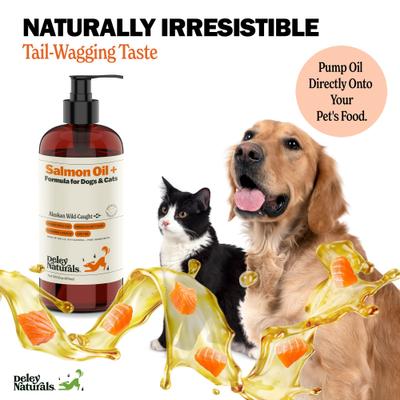 Show full view: Deley Naturals Wild Alaskan Salmon Oil + for Dogs & Cats, 16-fl oz bottle slide 7 of 11