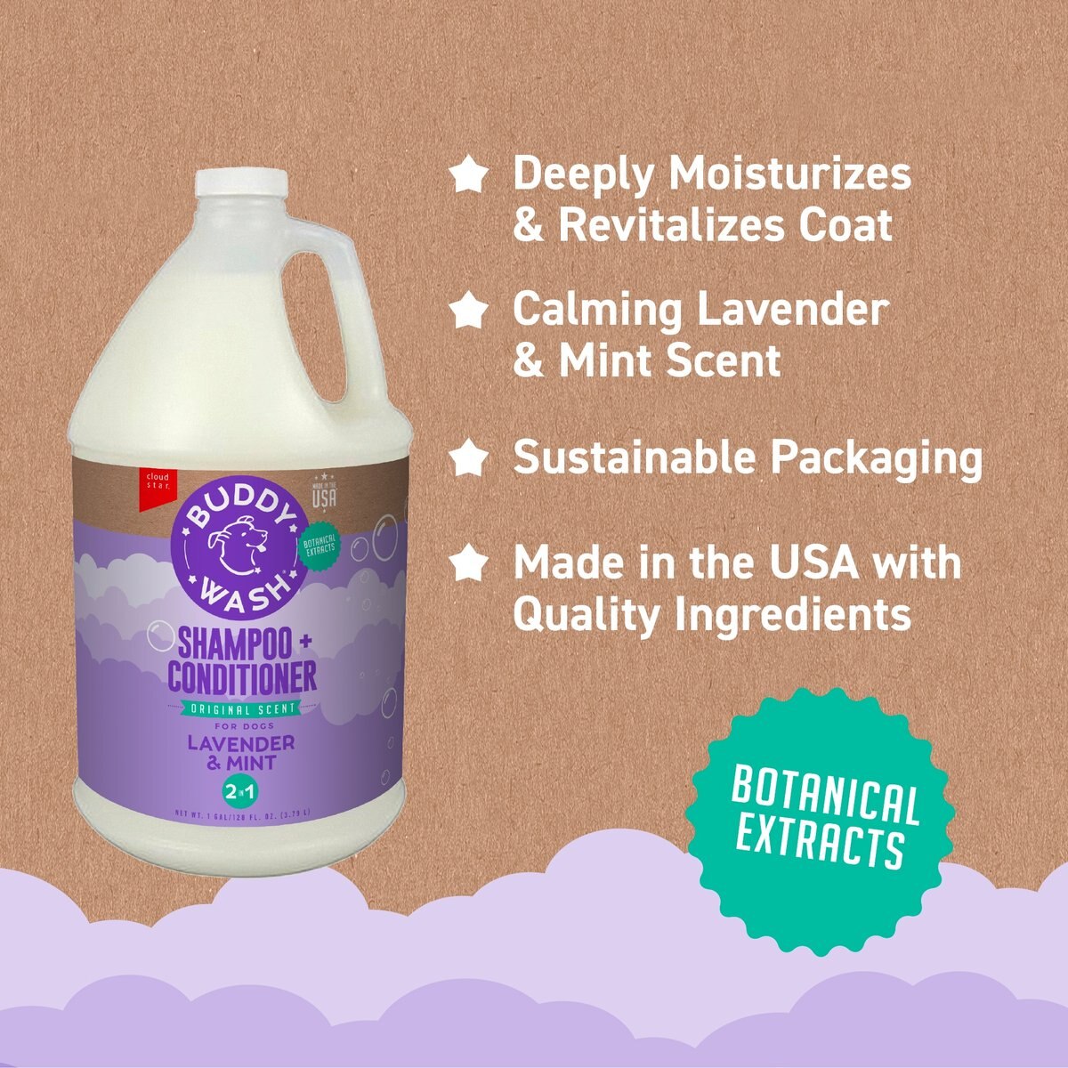 EcoSMART Unscented Dog Shampoo & Conditioner, 1-gal bottle
