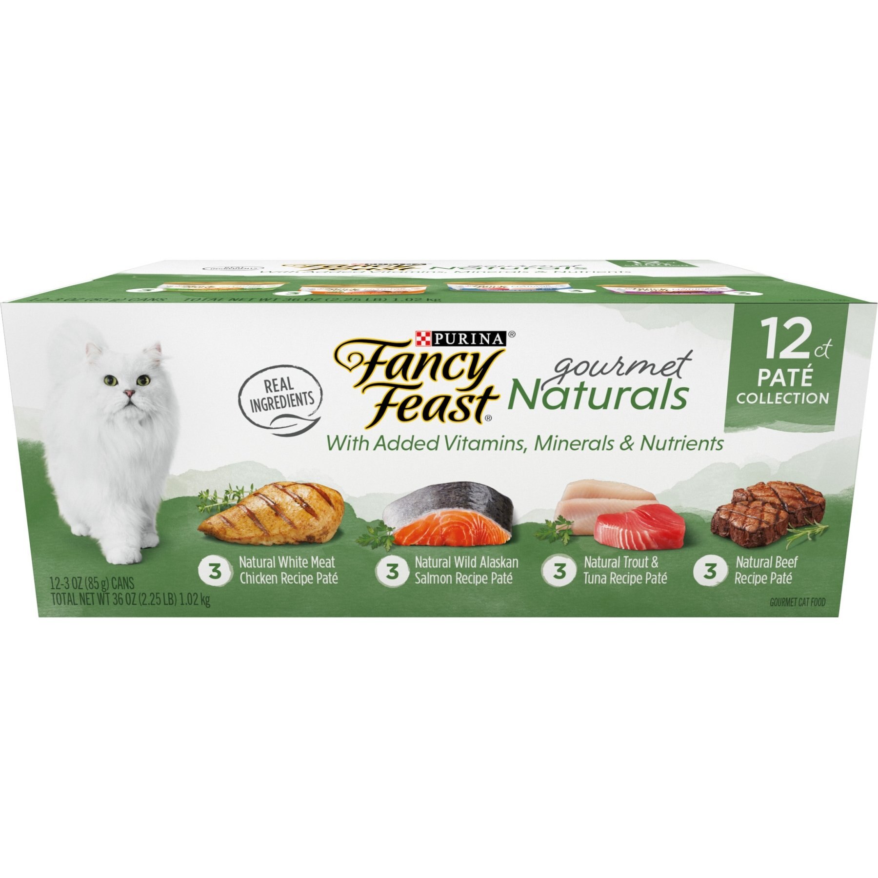 FANCY FEAST Gourmet Naturals Pate Variety Pack Canned Cat Food 3 oz case of 12 Chewy