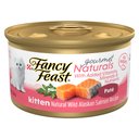 Fancy Feast Gourmet Naturals Natural Wild Alaskan Salmon Recipe Grain-Free Pate Kitten Canned Cat Food, 3-oz can, case of 12