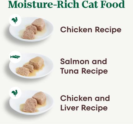 Show full view: Nutro Perfect Portions Chicken, Salmon & Tuna, Chicken & Liver Variety Pack Grain-Free Soft Pate Wet Cat Food, 2.64-oz, case of 24 twin-packs slide 4 of 11