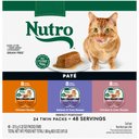 Nutro Perfect Portions Chicken, Salmon & Tuna, Chicken & Liver Variety Pack Grain-Free Soft Pate Wet Cat Food, 2.64-oz, case of 24 twin-packs