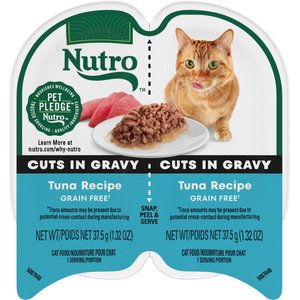 NUTRO Perfect Portions Grain Free Salmon Tuna Soft Pate Wet Cat Food 2.6 oz case of 24 twin packs Chewy