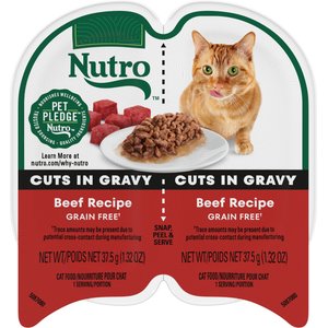 Nutro Perfect Portions Grain-Free Beef Paté Recipe Adult Cat Food Trays