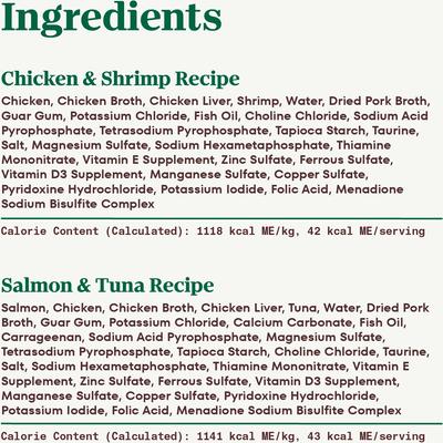 Show full view: Nutro Perfect Portions Salmon & Tuna, Chicken & Shrimp Variety Pack Grain-Free Soft Pate Wet Cat Food, 2.65-oz, case of 12 twin-packs slide 7 of 11